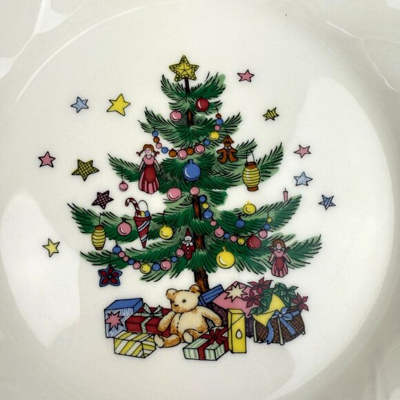 Nikko Happy Holiday Christmas Tree Salad Bread Dessert Plates 8" Set of 10 - Picture 3 of 13